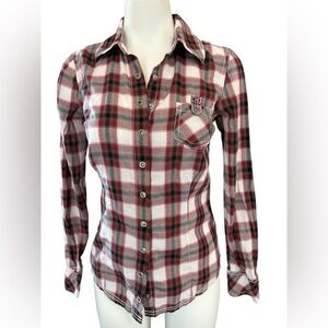 Guess Los Angeles plaid Shirt Women's Sz S
Embroidered Back Western Snap Cowgirl